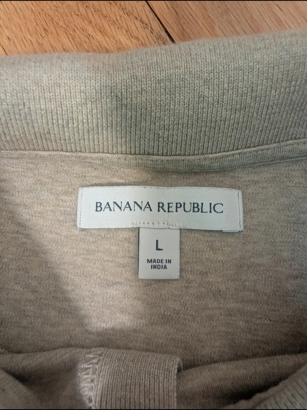 Old Money Banana Republic Tan Polo Shirt -  LARGE